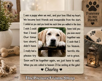 Personalized Dog Memorial Frame, Pet Loss Gift
