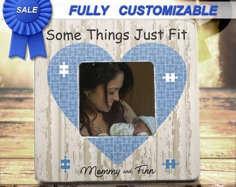 Personalized New Mom Picture Frame, Baby Boy Keepsake