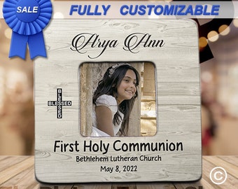 Custom First Communion Picture Frame, Personalized Keepsake Gift