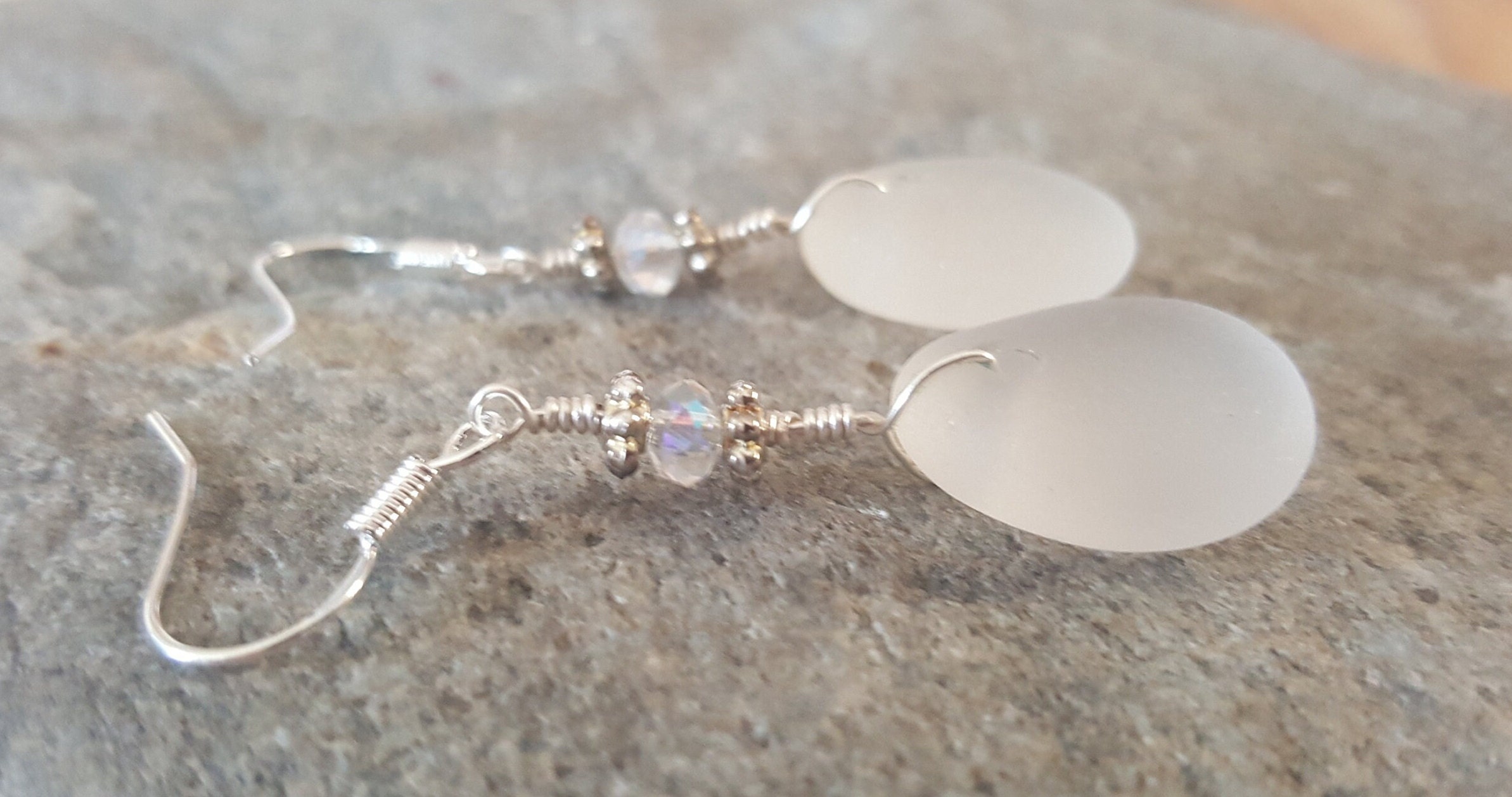 Frosted Glass Earrings UK