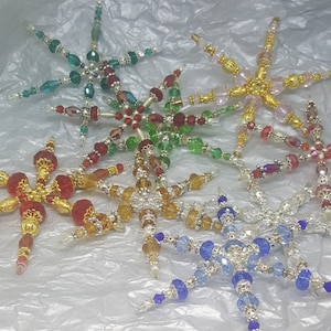 Austrian Crystal Beaded Snowflakes / Star Decoration