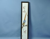 Fine Chinese painted porcelain bird with flowers wall plaque DSC_00739