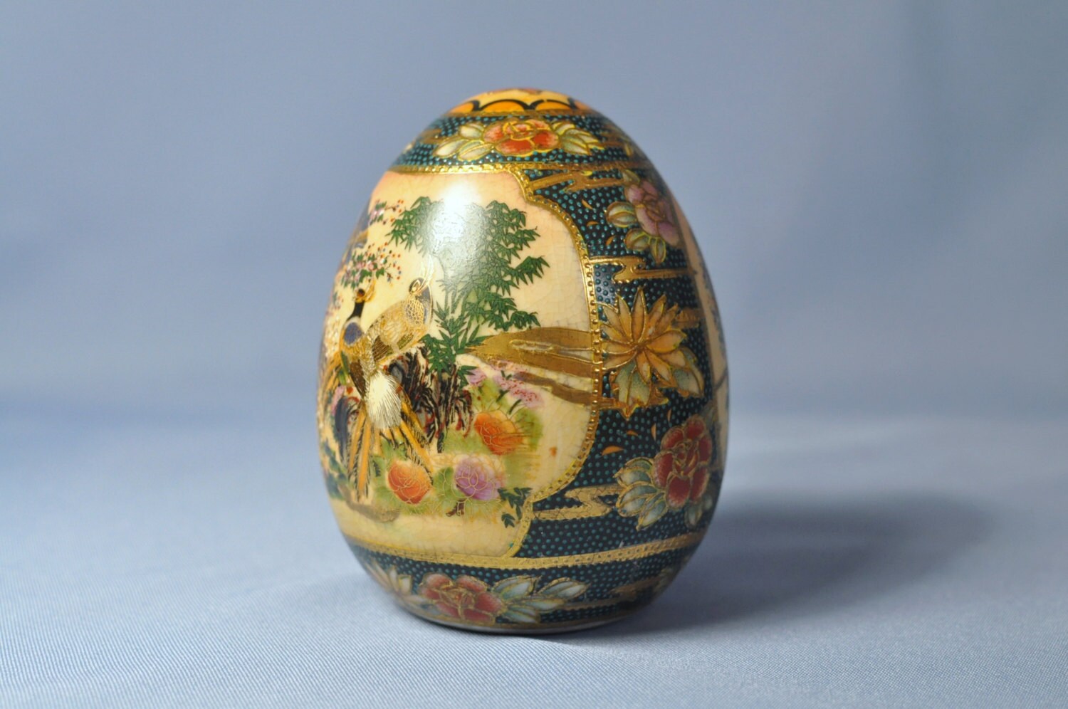 Antique Chinese Porelain satsuma Egg witout the Stand Etsy