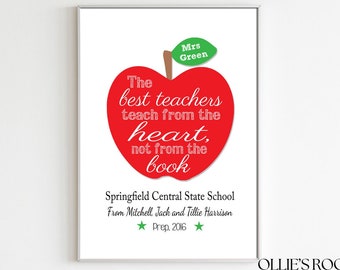 Personalised Teacher Gift, Teacher Present, Custom Teacher Print, Quotes For Teachers, Personalised Teacher Sign, Teacher Christmas Gift