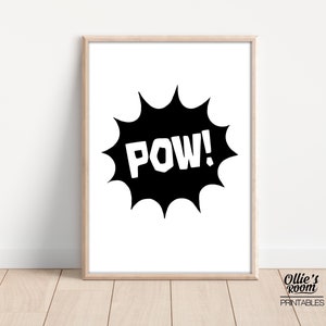 POW Printable | Digital Superhero Decor | Superhero Decor | Digital wall art | Nursery Wall Art | Kids Wall Art