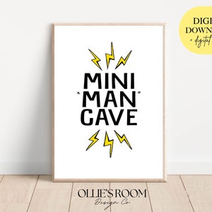 Mini Man Cave Digital Print | Kids Room Decor | Boys Room | Teen wall art | Nursery Wall Art | Digital Print | Superhero print