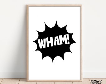 WHAM Printable | Digital Superhero Decor | Superhero Decor | Digital wall art | Nursery Wall Art | Kids Wall Art