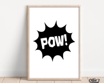 POW Printable | Digital Superhero Decor | Superhero Decor | Digital wall art | Nursery Wall Art | Kids Wall Art