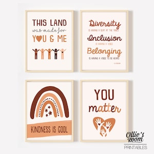 Inclusive Posters, Diversity Posters, Classroom Wall Art, Teacher Decor, Inclusive Classroom, Set of Posters, Office Decor, Teacher Print