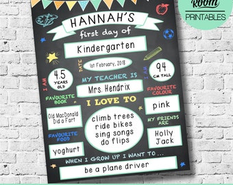 First Day of School Template, Reusable First Day Sign, Back to School Sign, First Day of Kindergarten, First Day Printable