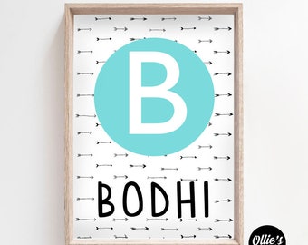 Custom Personalised Name Print, Name Printable, Arrow Name Print, Print Yourself, DIY Print