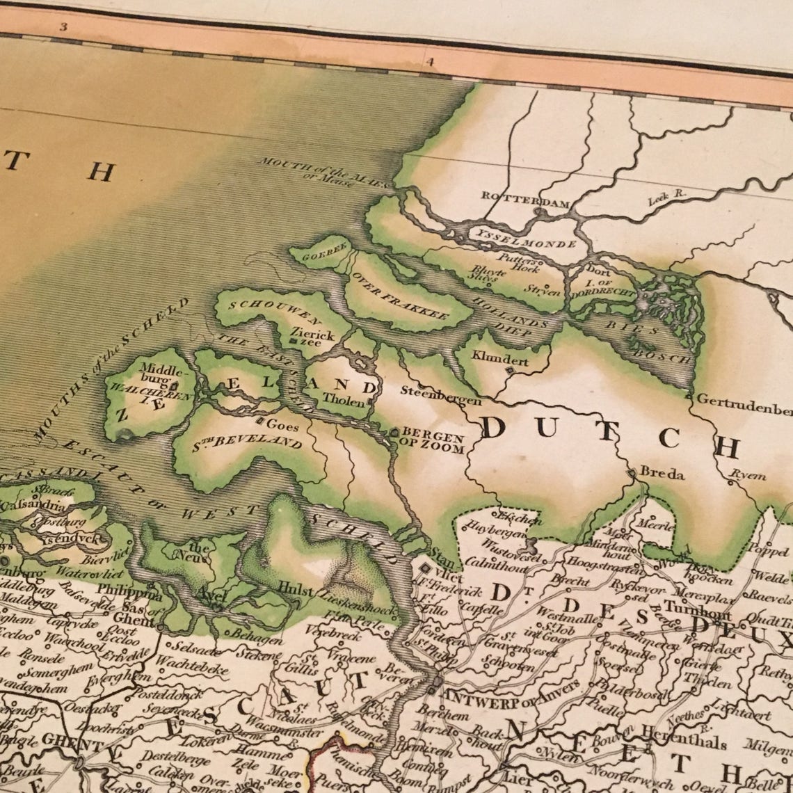 1804 Map of Belgium & Luxembourg Original Hand Colored Map by Etsy