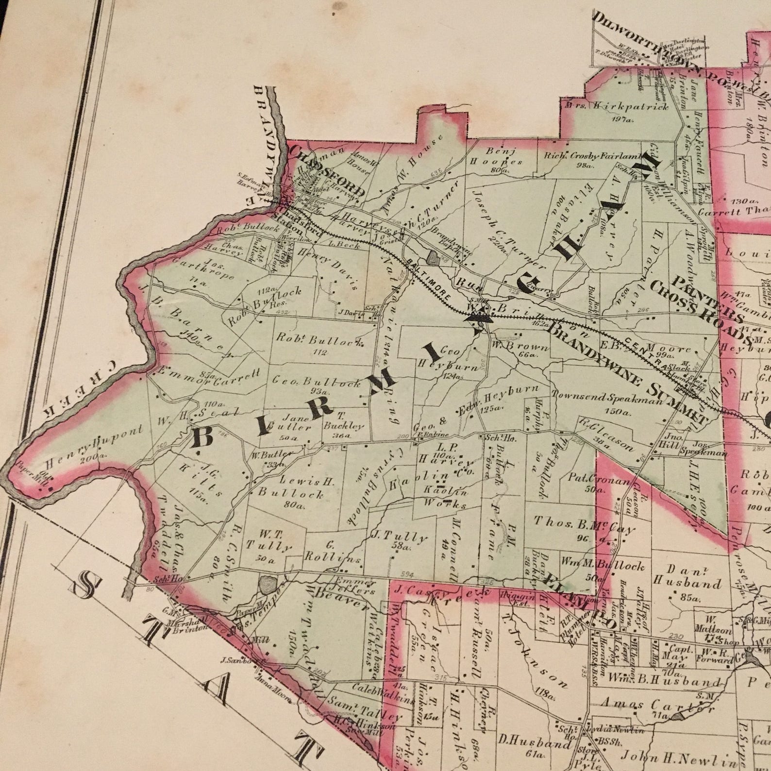 1877 Map of Delaware County Pennsylvania Original Antique Map | Etsy