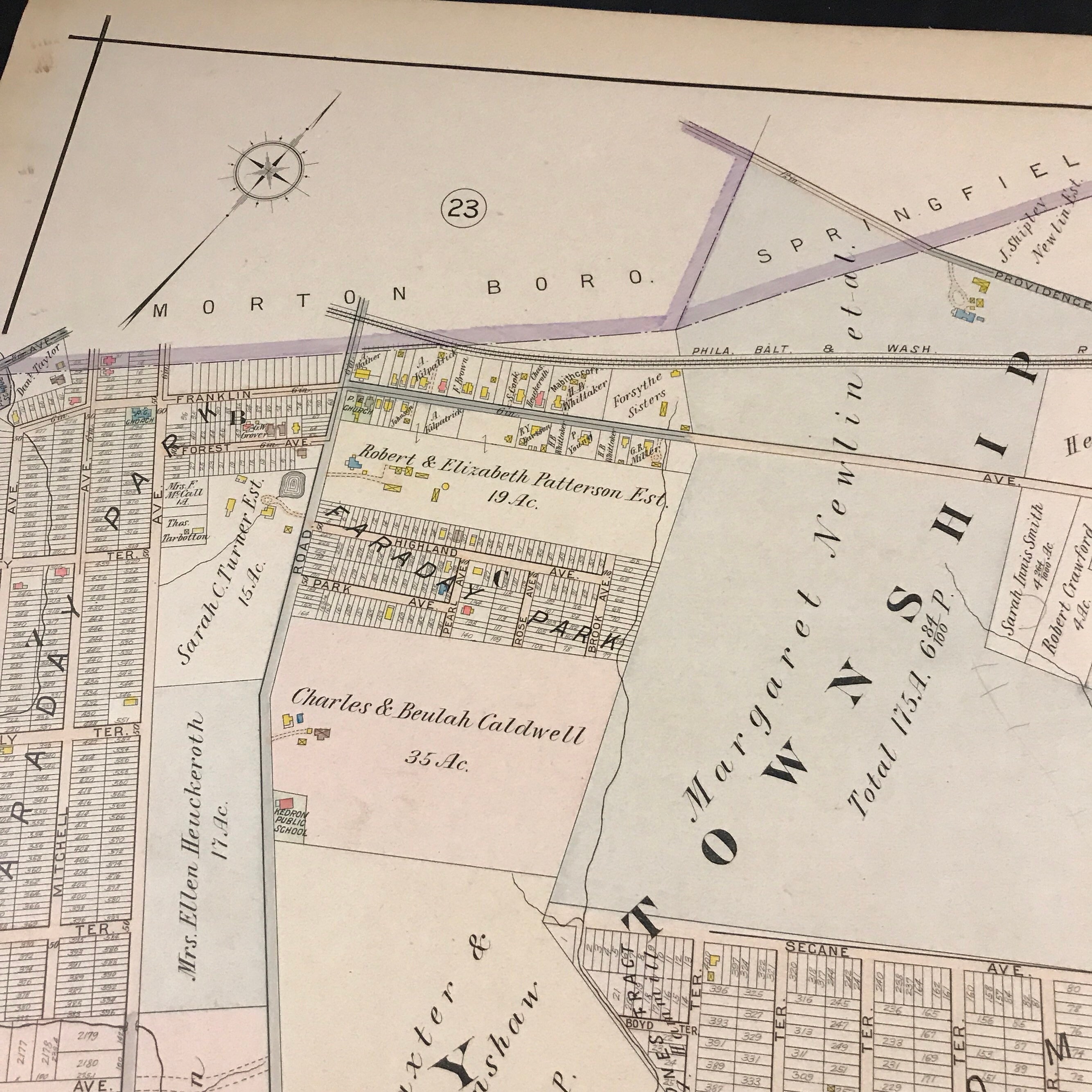 1909 Map of Darby and Ridley Townships Original Antique Map Etsy