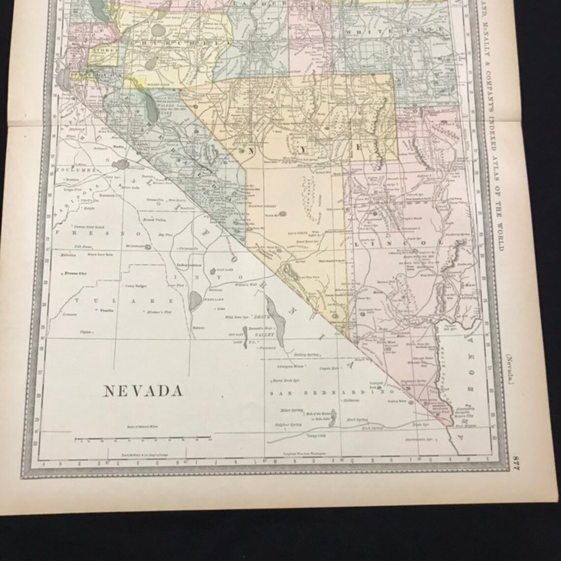 Antique Map of Nevada Original 1882 Map for Framing Etsy