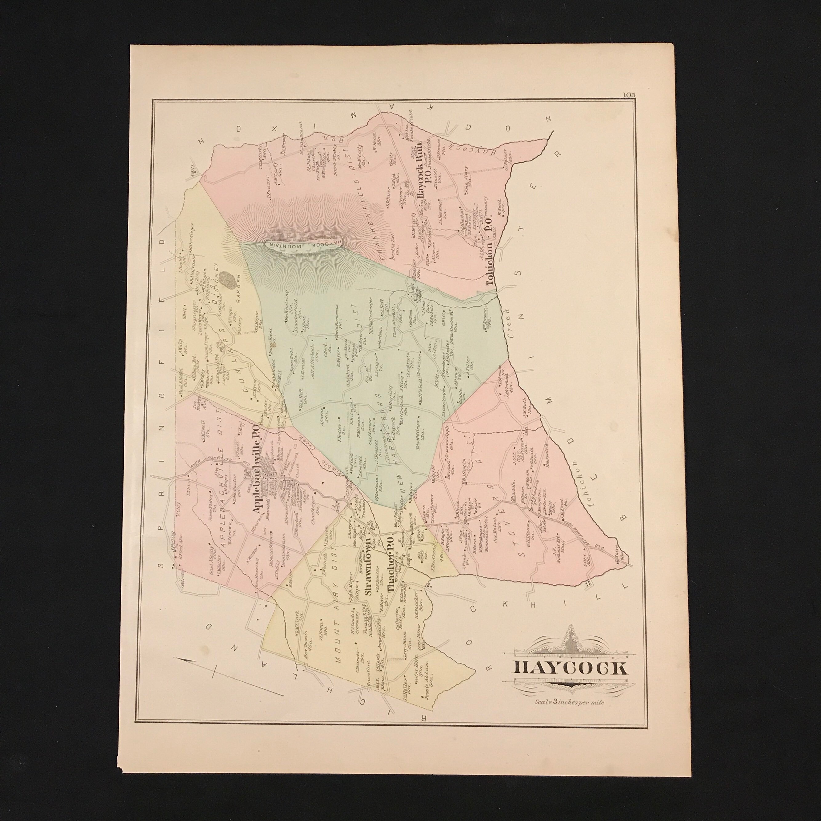 Brown County Property Map 1891 Map Of Haycock Township Bucks County Pennsylvania | Etsy Australia