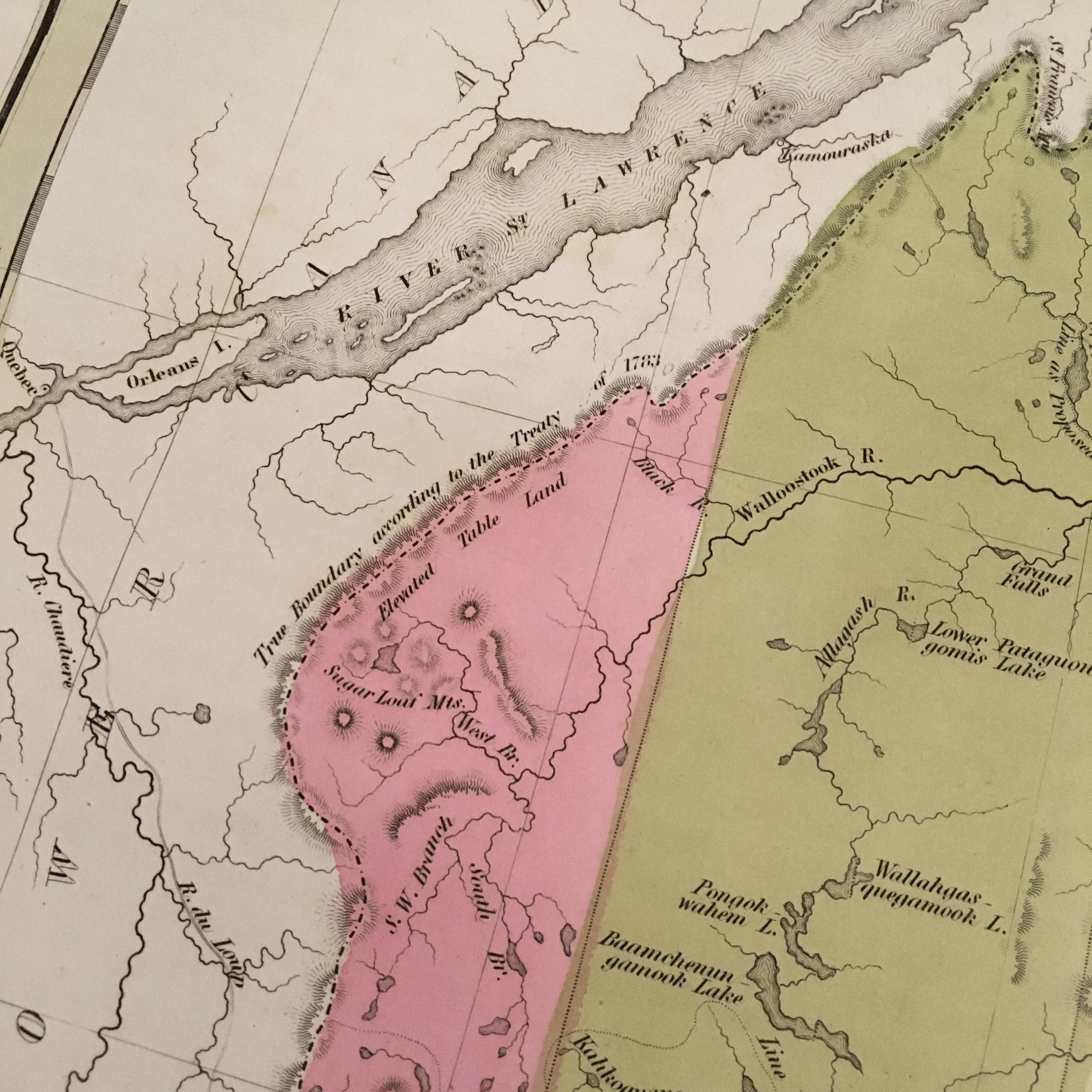 Rare 1842 Antique Map of Maine with Disputed Northern Border Etsy