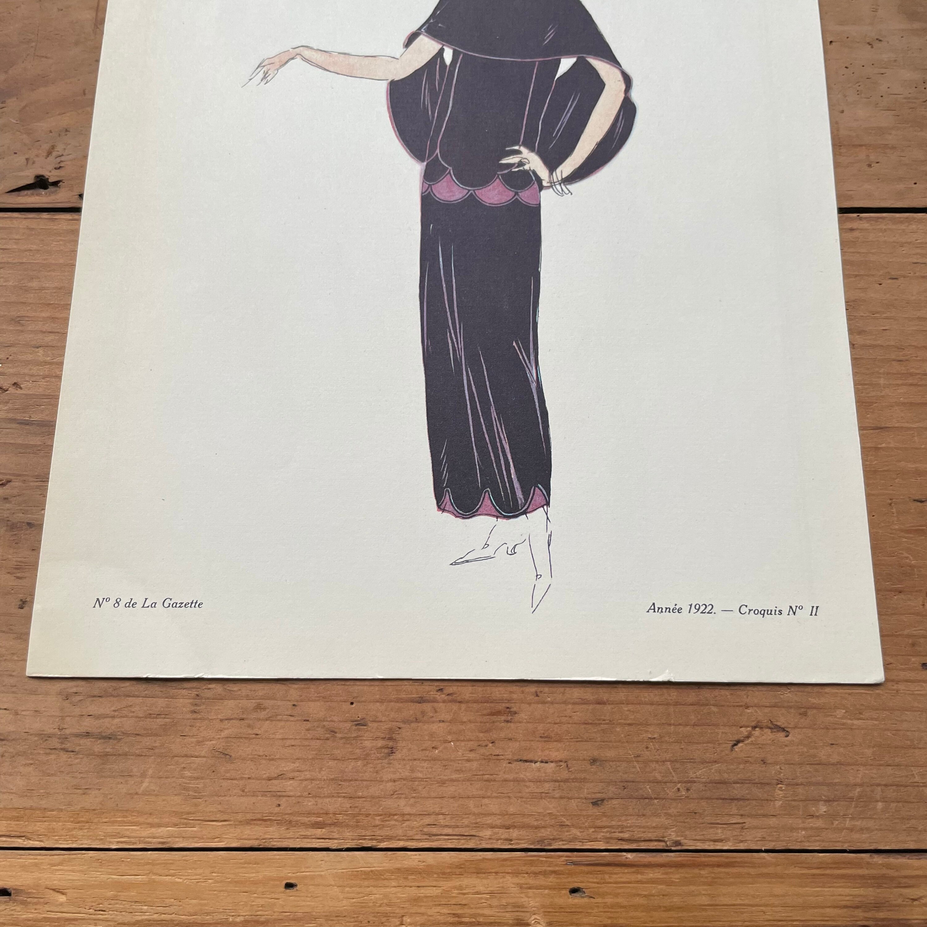 Croquis No. 2, Original 1922 Pochoir from Gazette du Bon Ton, Art Deco ...