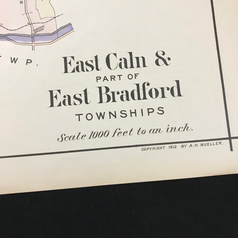1912 Map of Downingtown Original Antique Map for Framing Etsy