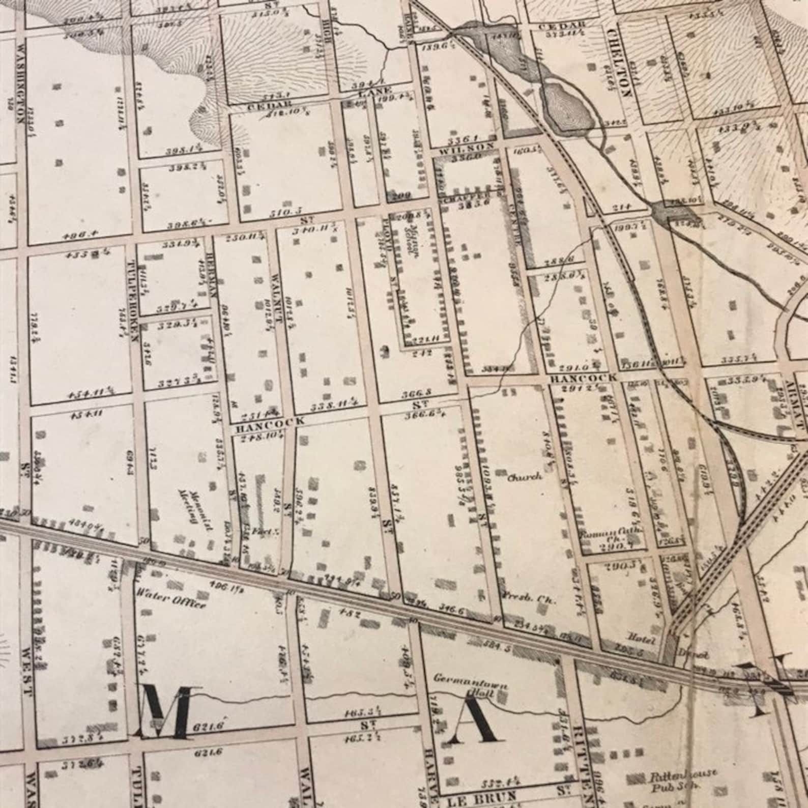Rare 1862 Map of Germantown Philadelphia Original Hand Etsy Israel