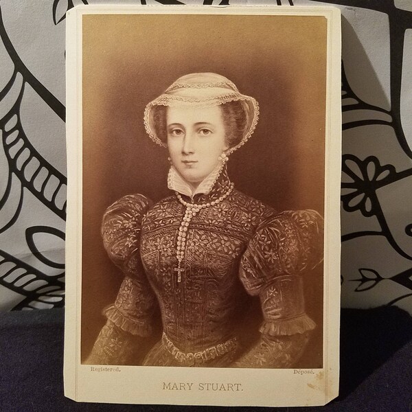 Antique Cabinet Card of Mary Stuart, Queen of Scots