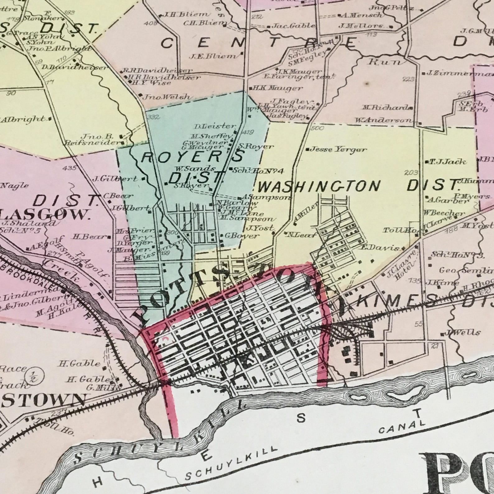 1871 Map of Pottsgrove Township Original Antique Map Etsy