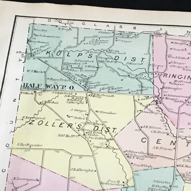1871 Map of Pottsgrove Township Original Antique Map Etsy