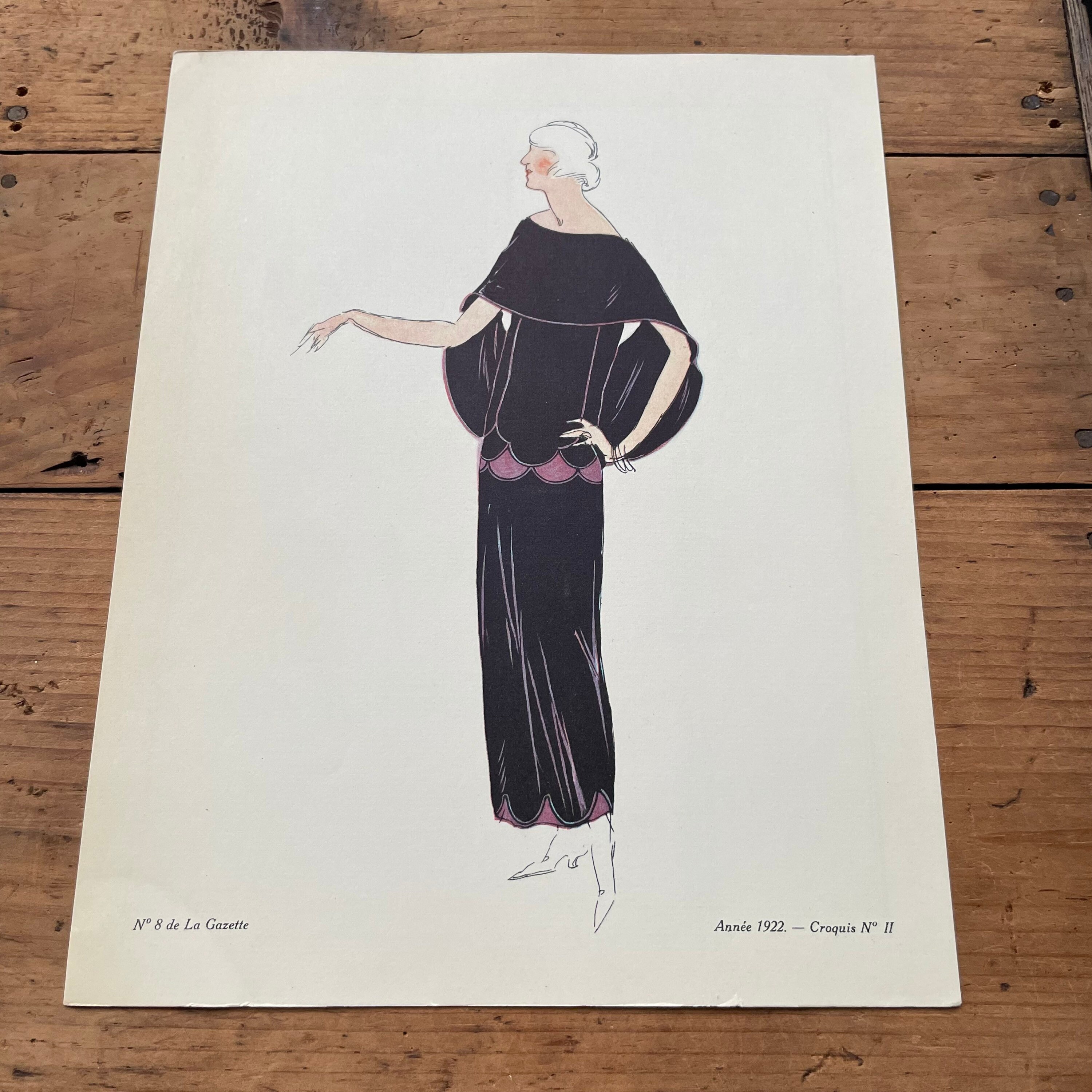 Croquis No. 2, Original 1922 Pochoir from Gazette du Bon Ton, Art Deco ...