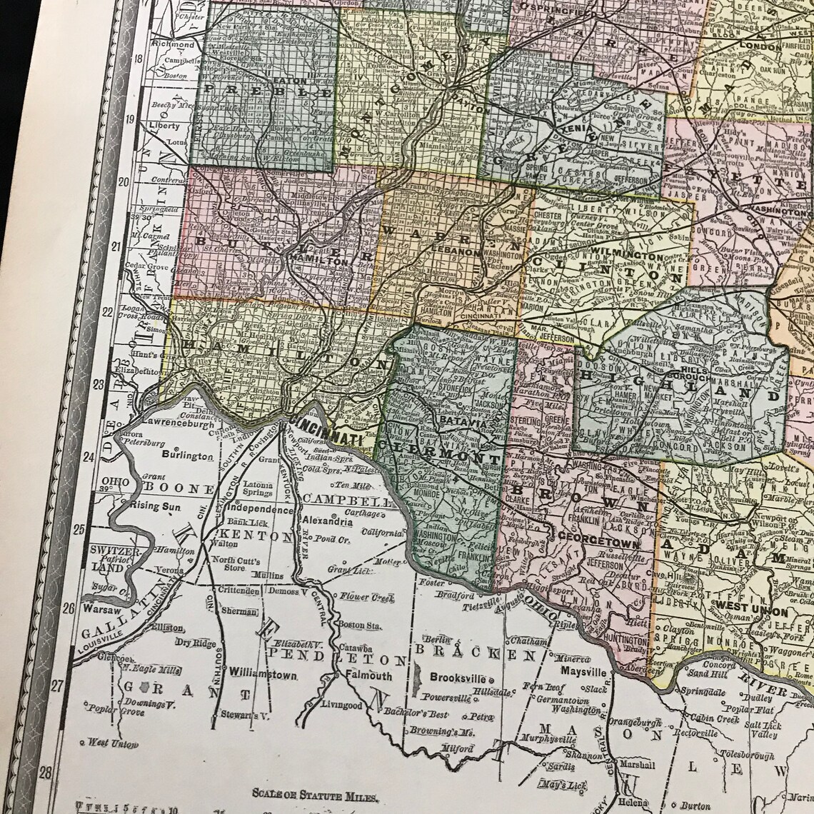 Antique Map of Southern Ohio Original 1882 Atlas Map for - Etsy