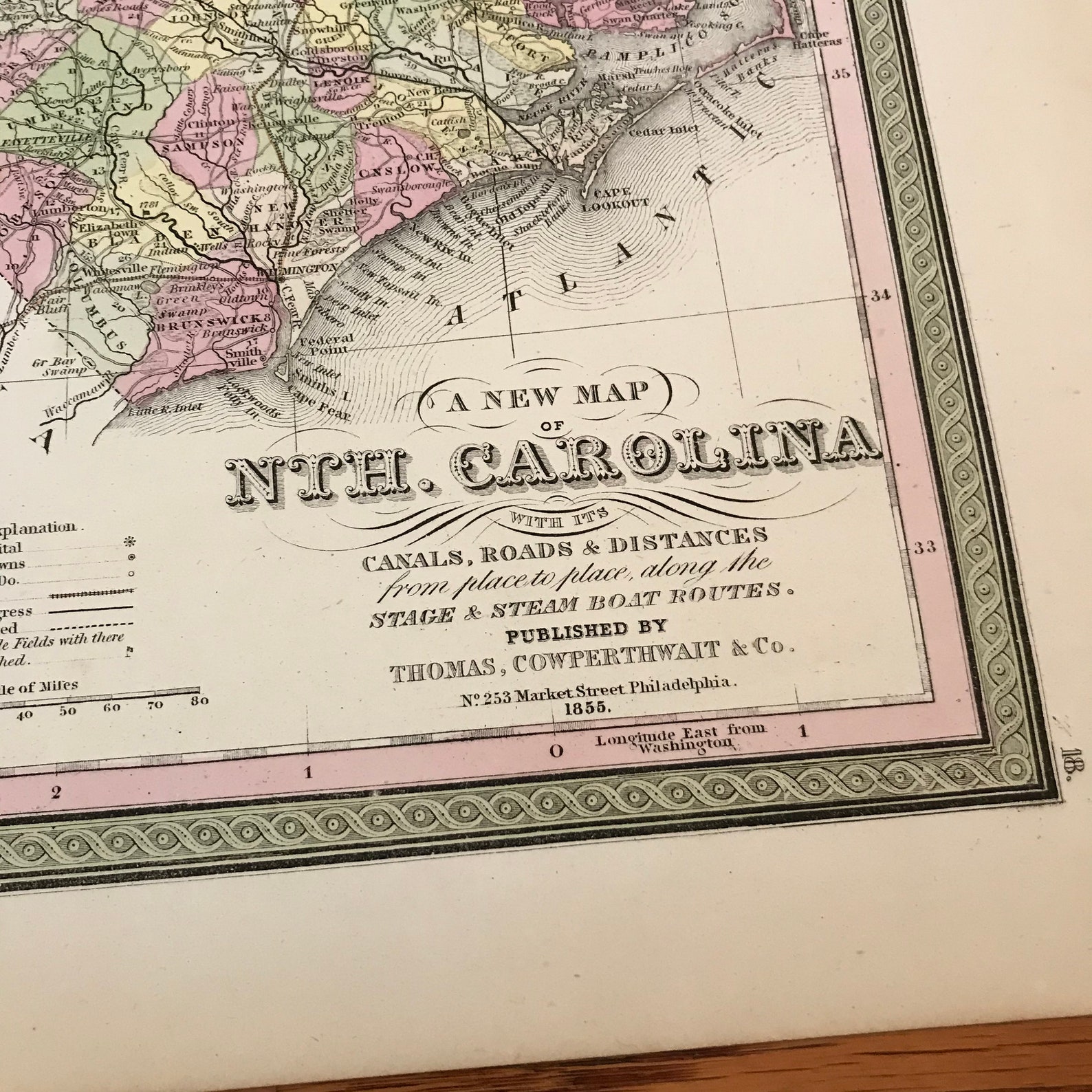 1852 Antique Map of North Carolina Showing Gold Region Etsy