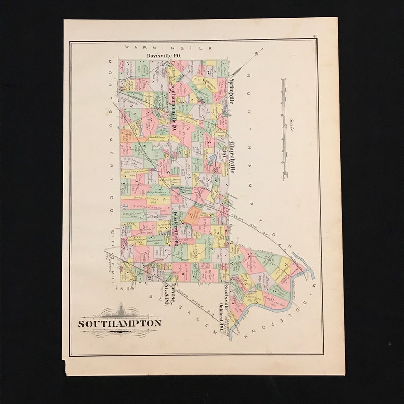 1891 Mappa di Southampton Township Bucks County Pennsylvania Etsy Italia