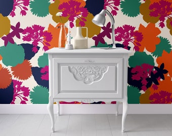 Flower Joy Wallpaper, Wall Covering Art Removable Self-Adhesive Wallpaper