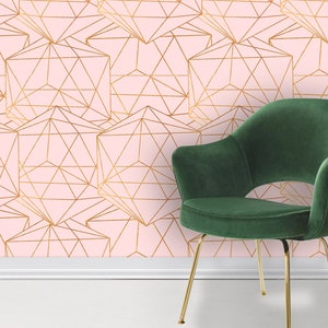 Geometric Glam Wallpaper, Wall Covering Art Removable Self-Adhesive Wallpaper image 1