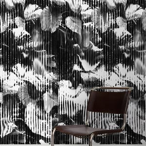 Black and White Retro Glitch Removable Wallpaper, Wall Covering, Self-Adhesive Wallpaper, Peel and Stick Wallpaper