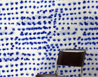Blue Watercolor Raindrops Wallpaper, Wall Covering Art Wallpaper Removable Self-Adhesive Wallpaper