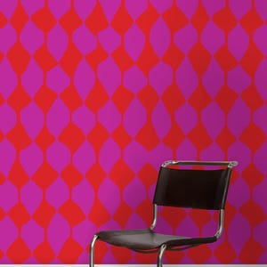 Papel tapiz de arlequín rojo y rosa Dreams, papel tapiz colorido, papel tapiz autoadhesivo removible