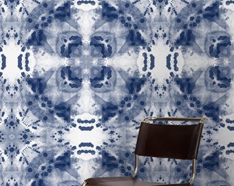 Kaleidoscope Dreams Wallpaper, Abstract Wallpaper, Blue Wallpaper, Removable Self-Adhesive Wallpaper