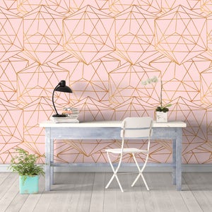 Geometric Glam Wallpaper, Wall Covering Art Removable Self-Adhesive Wallpaper image 2