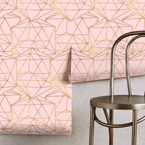 Geometric Glam Wallpaper, Wall Covering Art Removable Self-Adhesive Wallpaper image 4