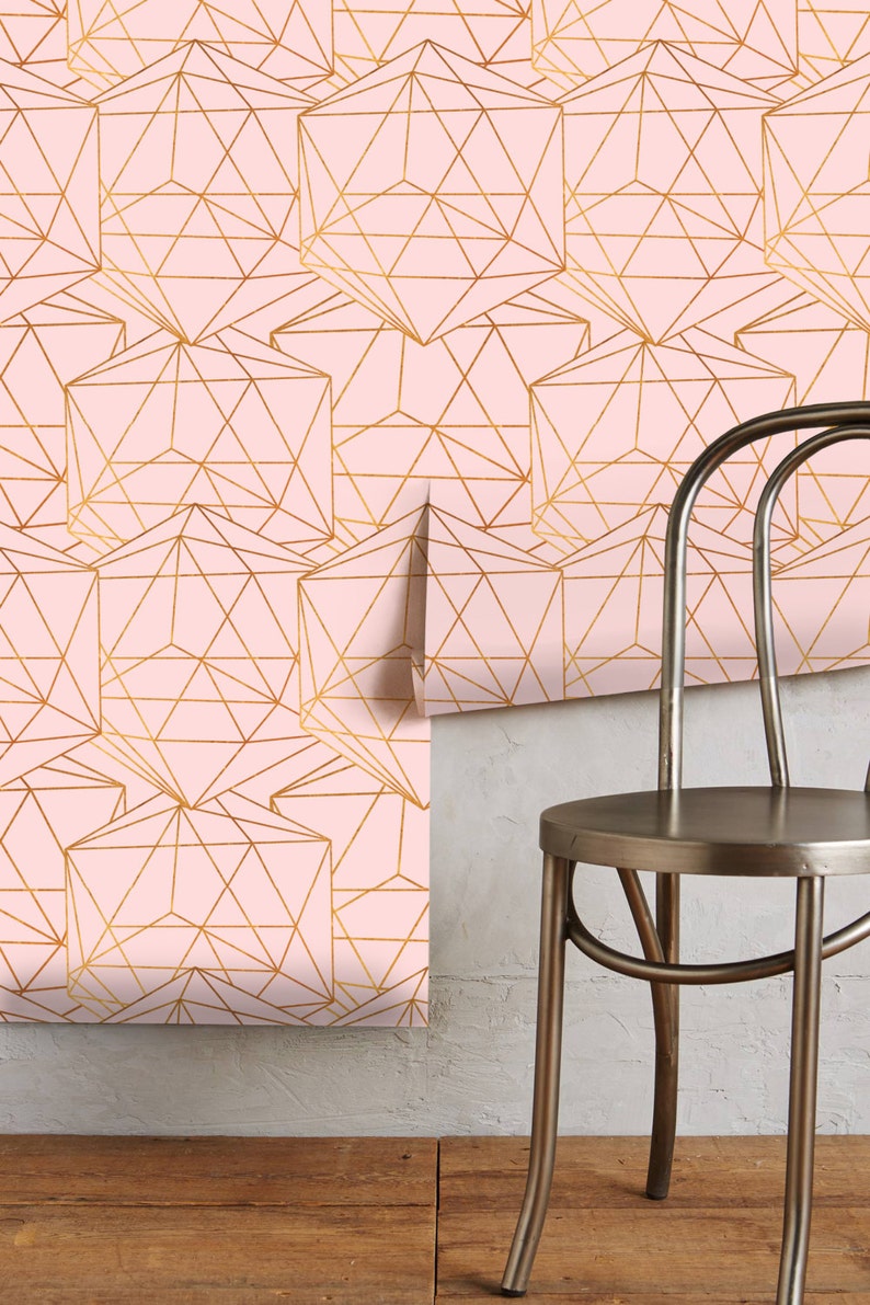 Geometric Glam Wallpaper, Wall Covering Art Removable Self-Adhesive Wallpaper image 4