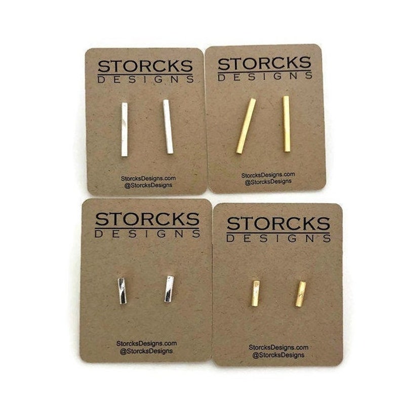 Mens Earrings Bar Earrings Mens Jewelry Vermeil Gold Earring Etsy