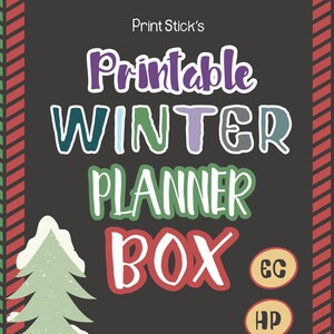 Winter Printable Box Erin Condren & Happy Planner Stickers, planner accessories and more printables! Includes cut files - 47 Pages