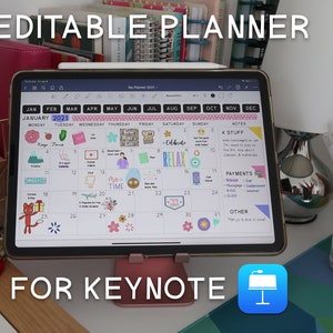 Editable Digital Planner Template: iPad, Goodnotes, Notability (Keynote)