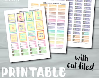 Pregnancy Planner Stickers: Milestone Tracker, Erin Condren Compatible (Printable with Trace Files)