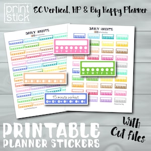 Habits Planner Stickers - Habit tracker Weekly Habits Printable Planner Stickerd PRINTABLE JPG/PDF - Big Happy Planner, Erin Condren & More!