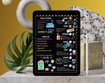 Blackout 2024 Dated Digital Planner iPad GoodNotes Planner Notability Planner Digital Stickers Tablet Planner GoodNotes Planner