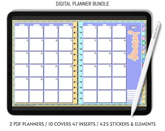 Sunday Start Dated Digital Planner for GoodNotes Notability Noteshelf ZoomNotes + Digital Planner Stickers Tablet Planner GoodNotes Planner