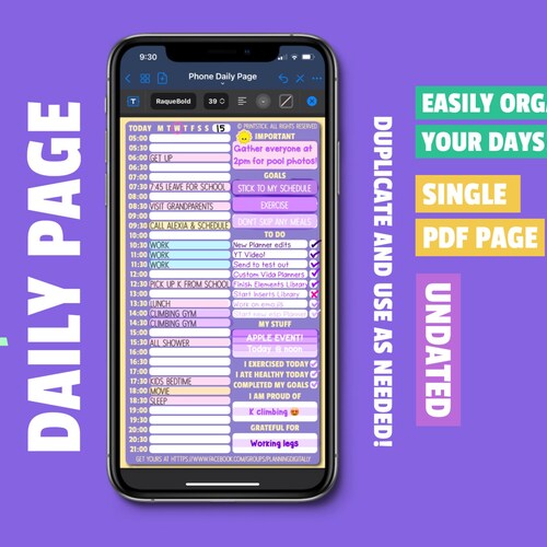 Digital Planner Goodnotes 5 for Iphone Digital Undated Pocket Etsy