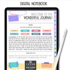 Undated Digital Notebook: Subject Planner for GoodNotes (PDF Download)