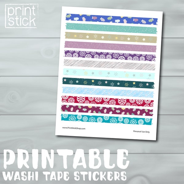 Printable Washi Winter - PRINTABLE .jpg & .pdf - Perfect for Erin Condren, Happy Planner, other Planners and Scrapbooking!